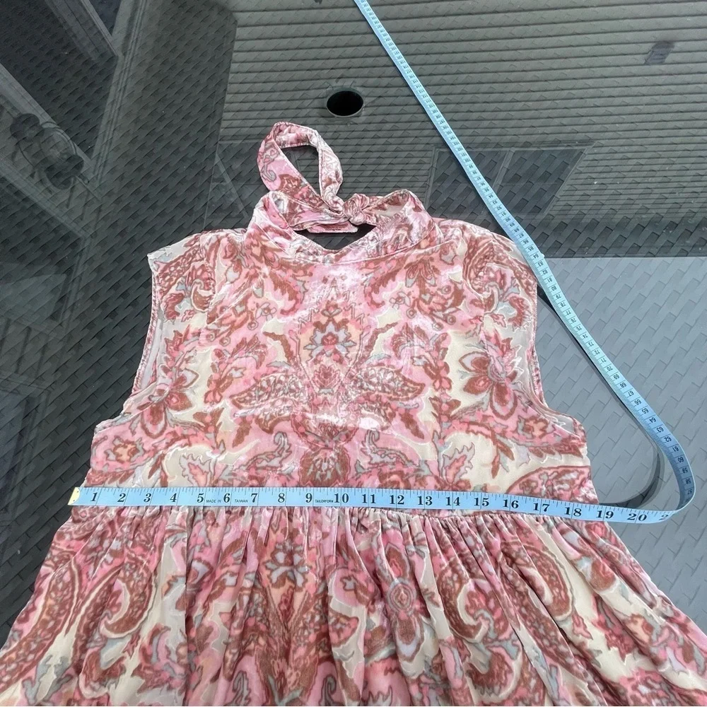 FREE People Velvet All The Time mini dress pink print size Small - Picture 12 of 14